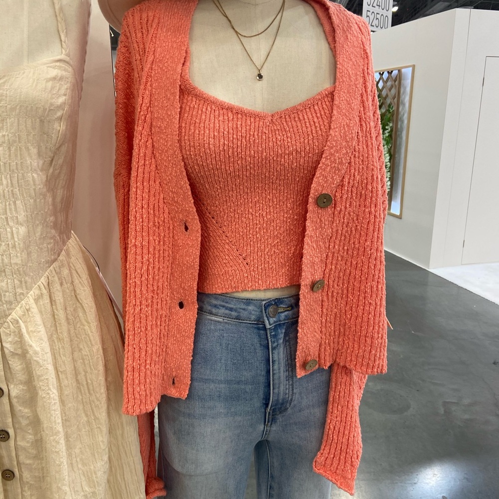 By Together Coral Cardigan and Tank Set
